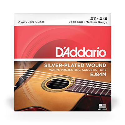 D&apos;Addario EJ84M loop end snarenset voor gypsy jazz gitaar