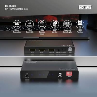 Digitus DS-55339 video splitter HDMI 2x HDMI