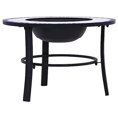 VidaXL Vuurschaal mozaïek 68 cm keramiek blauw en wit