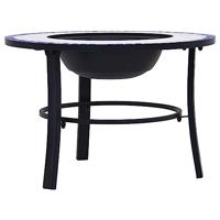 VidaXL Vuurschaal mozaïek 68 cm keramiek blauw en wit - thumbnail