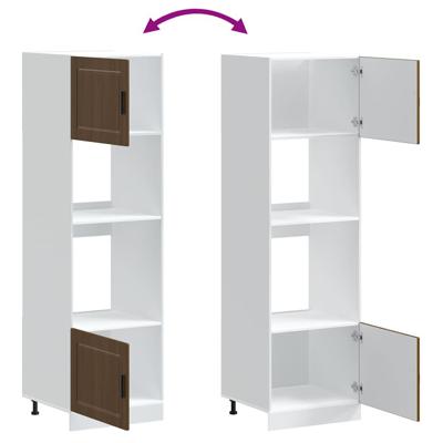 Ovenkasten 2 st Porto bewerkt hout bruin eikenkleur