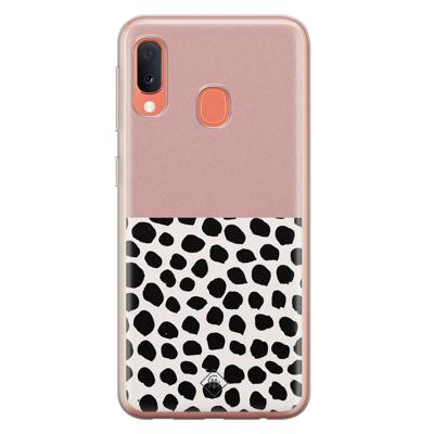 Samsung Galaxy A20e siliconen hoesje - Pink dots