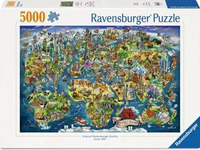 Ravensburger legpuzzel illustrated world map - 5000st. Ravensburger legpuzzel illustrated world map - 5000st.