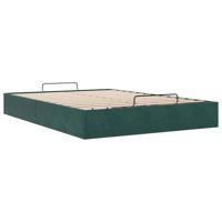 Ottoman bedframe zonder matras 140x200 cm fluweel donkergroen - thumbnail