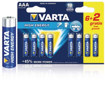 Varta Alkaline-Batterij AAA | 1.5 V DC | 8 stuks | 1 stuks - VARTA-4903SO - VARTA-4903SO