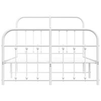 Bedframe met hoofd- en voeteneinde metaal wit 120x200 cm - thumbnail