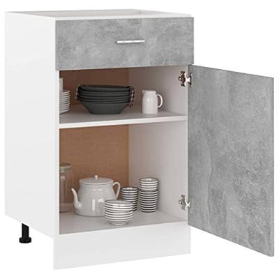 Onderkast met lade Lyon 50x46x81,5 cm bewerkt hout betongrijs