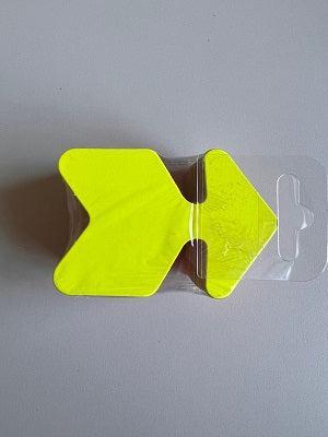 Fluor pijl 6x9 cm fluor geel 50 stuks