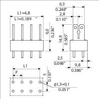 Weidmüller 9500440000 Splitter voor platte connectoren Insteekbreedte: 6.3 mm Insteekdikte: 0.8 mm 180 ° Deels geïsoleerd Oranje, Zilver 100 stuk(s)
