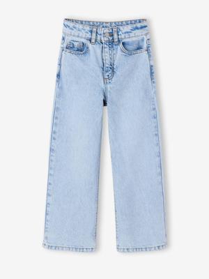 Ruime meisjesjeans MorphologiK met een smalle taille lichtblauw