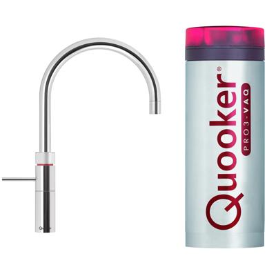 Fusion Round Mat Zwart Met Combi Boiler Quooker