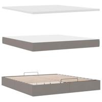 Ottoman bed met matras 180x200cm stof taupe - thumbnail