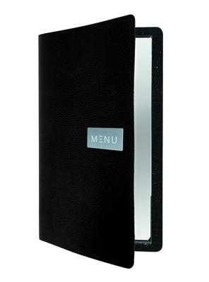 Securit Menukaart leather Raw, ft A4, zwart