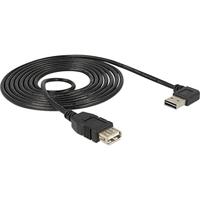 Delock 83551 USB-kabel USB 2.0 USB-A stekker, USB-A bus 1.00 m Zwart Stekker past op beide manieren, Vergulde steekcontacten, UL gecertificeerd - thumbnail