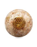 Orgone Bol Zonnesteen met Flower of Life - thumbnail