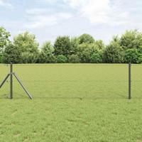 VidaXL Afrasteringspaal grijs 10 x 0,6 m (36 mm gaas) staal en pvc - thumbnail