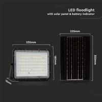 V-TAC VT-120W 7825 LED-schijnwerper, Zonne-energiemodule 15 W Koudwit Zwart - thumbnail