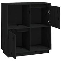 Dressoir 74x35x80 cm massief grenenhout zwart - thumbnail