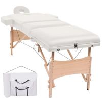 Massagetafel inklapbaar 3 zones 10 cm dik wit - thumbnail