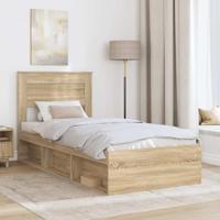 Bedframe met hoofdeinde Sonoma 100 x 200 cm Massief grenenhout - thumbnail