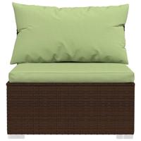 6-delige Loungeset met kussens poly rattan bruin - thumbnail