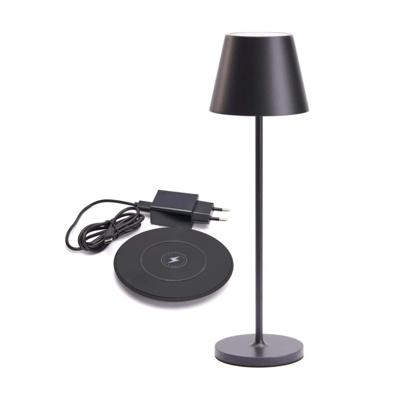 Premium LED Tafellamp met oplaadstation - Oplaadbaar & Draadloos - Voor binnen en buiten - Zwart