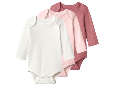 lupilu Set van 3 baby rompers (roze/wit, 86/92) lupilu Set van 3 baby rompers (roze/wit, 86/92)