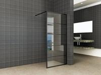 Aqua Splash Inloopdouche Horizon Inclusief Mat Zwart Raster en NANO Glas - 80x200 cm - thumbnail