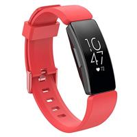 By Qubix - Compatible met Fitbit Inspire 1 / HR/Ace 2 siliconen bandje met gesp - Maat: Small - rood - Compatible fitbit bandje - thumbnail