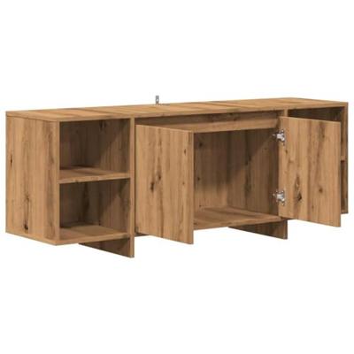 Tv-meubel 130x35x50 cm bewerkt hout artisanaal eikenkleur