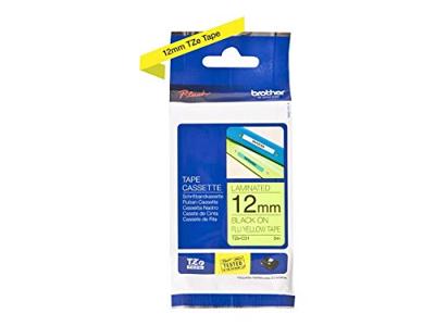 Huismerk Brother TZe-C31 Labeltape 12mm Zwart op Fluoriserend Geel Huismerk Brother TZe-C31 Labeltape 12mm Zwart op Fluoriserend Geel