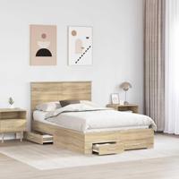 Bedframe met hoofdeinde Sonoma Eiken 120 x 200 cm Bewerkt hout - thumbnail