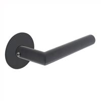 Intersteel Deurkruk Jura Hoek 90° op zelfklevend rozet - RVS/mat zwart - thumbnail