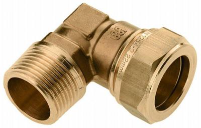 Bonfix knelkoppeling - Knie - buitendraad - 1/2 x 15 mm - Messing