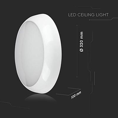 LED Plafondlamp - 15 Watt 1400 lumen - 3 Lichtkleuren instelbaar - Rond 32cm - Opbouw - Plafonniere - IP65 waterdicht - Badkamerlamp - Wit - thumbnail
