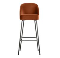 WOOOD Barstoel 'Vogue' Velvet, kleur Roestbruin (zithoogte 79cm) - thumbnail