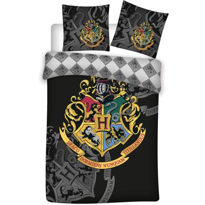 Harry Potter Dekbedovertrek 140 x 200 cm - Hogwarts zwart Polyester