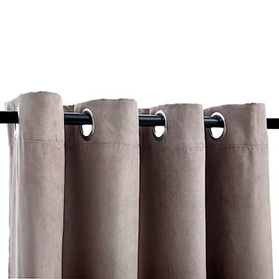 VidaXL Gordijn verduisterend met metalen ringen 2 st 140x245 cm taupe