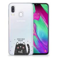 Samsung Galaxy A40 Telefoonhoesje met Naam Cat Good Day - thumbnail