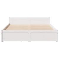 Bedframe zonder matras massief grenenhout wit 150x200 cm - thumbnail