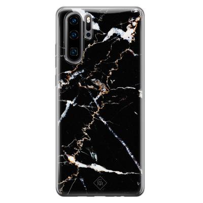 Huawei P30 Pro siliconen hoesje - Marmer zwart Huawei P30 Pro siliconen hoesje - Marmer zwart