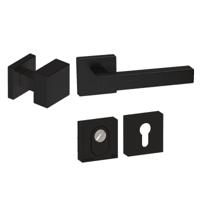 Hardbrass Voordeurset Quadro exc. 3-delig vierkant SKG3 met kerntrekbeveiliging - zwart - thumbnail