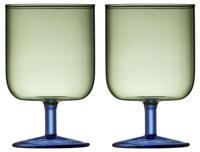 Lyngby - Torino - Wijnglas S/2 0,30l Groen/Blauw - thumbnail
