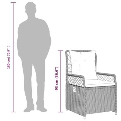 7-delige Tuinset met kussens poly rattan zwart 7-delige Tuinset met kussens poly rattan zwart