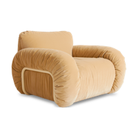 HKliving Arc fauteuil sand frame Royal Velvet Cream - thumbnail