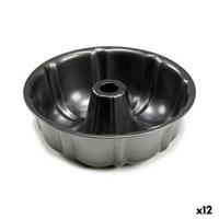 Cakevorm Donker grijs Metaal Koolstofstaal 25,4 x 8 x 25,4 cm (12 Stuks) - thumbnail