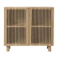 Kast Japandi met 2 deuren - bruin - 80x72x33 cm - thumbnail