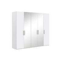 Goossens Kledingkast Easy Storage Ddk, Kledingkast 253 cm breed, 220 cm hoog, 2x draaideur en 3x spiegel draaideur midden - thumbnail