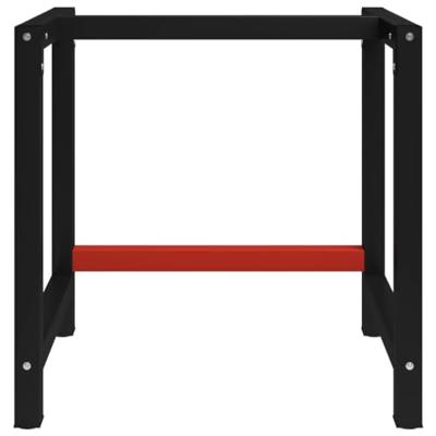Werkbankframe 80x57x79 cm metaal zwart en rood