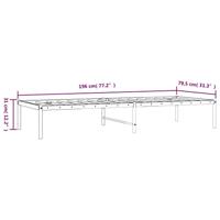 Bedframe metaal wit 75 x 190 cm - thumbnail